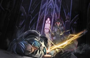Artwork of Grima killing Chrom after having succeeded in possessing Robin's body.