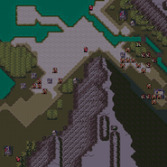 Chapter 4 map from Fire Emblem: Mystery of the Emblem.