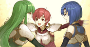 The Whitewing sisters reuinited in Fire Emblem Echoes: Shadows of Valentia.