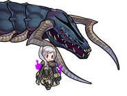 Sprite of Fell Vessel Robin with Grima summoned from Heroes.