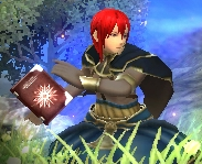 Arvis wielding the tome of Valflame in Awakening.