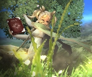 Lissa wielding the tome of Bolganone in Awakening.