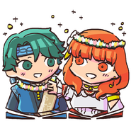 Alm and Celica from the Fire Emblem Heroes guide.