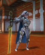 Battle model of the female Avatar as a Hoshido Noble wielding the Blazing Yato.