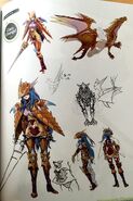 Concept art of Caeda as a Draco Knight from Tokyo Mirage Sessions ♯FE