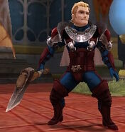 Battle model of Arthur, a male Fighter from Fates.