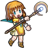 Mist's sprite as the Helpful Sister in Fire Emblem Heroes.