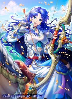 Artwork of Selphina in Fire Emblem 0 (Cipher) by Enji Kazura.