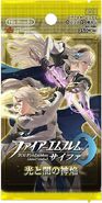 Male and female Corrin on the packaging of Fire Emblem 0 (Cipher): Soulful Flames of Light and Dark.