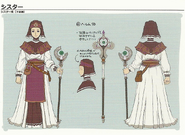 Concept artwork of the Cleric class from Echoes: Shadows of Valentia.
