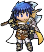 Resplendent Ike's sprite as the Brave Mercenary in Heroes.