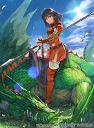 Ilustración de Eda en Fire Emblem 0 (Cipher) por Tetsu Kurosawa.