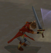 Edward preparing to perform an uppercut with an Iron Blade in Radiant Dawn.