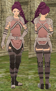 Battle model of a female fighter in Fire Emblem Three Houses