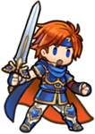 Roy's sprite as the Young Lion in Fire Emblem Heroes.