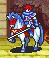 Eliwood as a Knight Lord holding a normal sword.