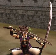 Hinata wielding Hinata's Katana as a Swordmaster.