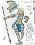 Concept artwork of the female variant of the Cavalier class from Awakening.