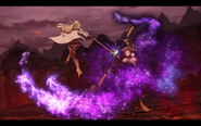 Sharena in combat against Loki during the Fire Emblem Heroes Book II cinematic.