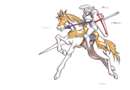 Concept artwork of the Paladin class from Genealogy of the Holy War.