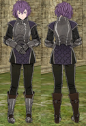 Battle model of a female soldier in Fire Emblem: Three Houses.