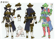 Concept artwork of the female Sniper class from Fire Emblem: Three Houses.