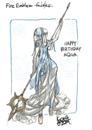 A sketch from Yusuke Kozaki's Twitter account to celebrate Azura's birthday.