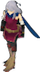 Map sprite of Micaiah as a Light Mage.