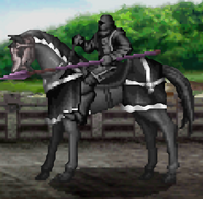 Zeek's battle model as a mounted Dark Knight.