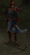 Silvano's battle model as a Sniper in Radiant Dawn.