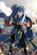 Artwork of Marth from Fire Emblem 0 (Cipher) by Yusuke Kozaki.