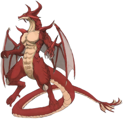 Artwork of a Red Dragon from Fire Emblem: Path of Radiance Memorial Book Tellius Recollection: The First Volume.