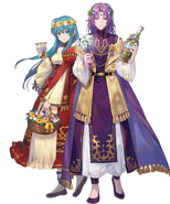 Artwork of Devoted Lyon & Eirika from Fire Emblem Heroes by azu taro.