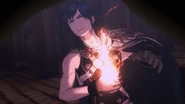 Chrom dying to Robin in a cutscene.