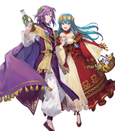 Artwork of Devoted Lyon & Eirika from Fire Emblem Heroes by azu taro.