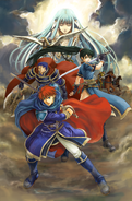 Group official art of the characters in The Blazing Blade.