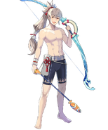 Artwork neutro de Takumi, Príncipe playero en Fire Emblem Heroes.