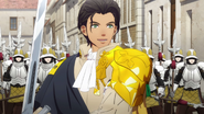 Claude wielding a sword.