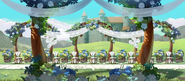 Pherae Castle decorated for the Bridal Festival as it appears in Fire Emblem Heroes.