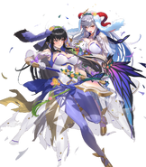 Artwork of Karla and Freyja as the Spring Reveries in Fire Emblem Heroes by cuboon.