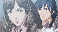 Sumia saves Chrom from arrows.