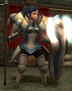 Cynthia's battle model as a Knight in Awakening.