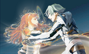 Celica talking to Alm through Hark's magic.