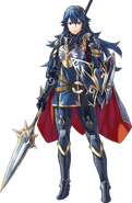 Artwork of Lucina (Brave Heroes) in Fire Emblem Heroes.