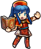 Lilina's sprite as the Delightful Noble wielding Forblaze in Heroes.