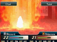 Yodel casting Bolganone on Etzel in New Mystery of the Emblem.