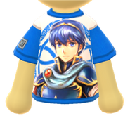 Marth tee in Miitomo featuring artwork of Marth in Fire Emblem Heroes by Sachiko Wada.