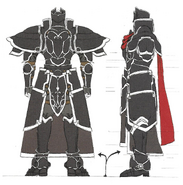 Concept artwork of the Black Knight from 圣火降魔录 苍炎之轨迹 Memorial Book Tellius Recollection: The First Volume.
