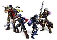Group art of the Fire Emblem cast.