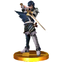 Chrom's trophy from Super Smash Bros. for Nintendo 3DS.